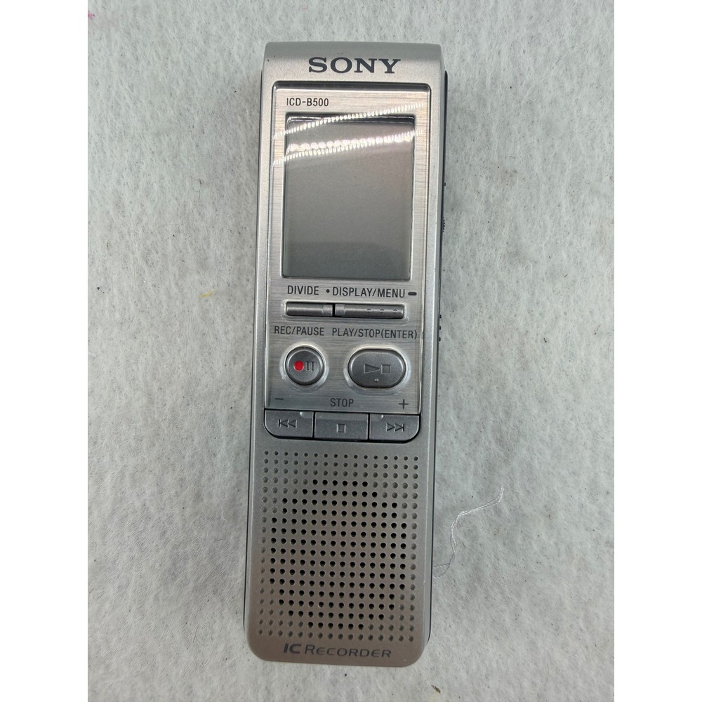 Sony ICD-B500 Digital Voice IC Recorder Handheld Silver Tested Working